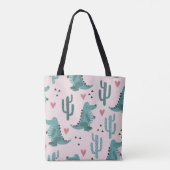 Schattigee krokodil, alligatorpatroon. tote bag (Achterkant)