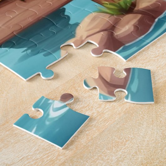 Schattigee krokodil kinder gepersonaliseerd legpuzzel (Zijkant)