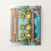 Schattigee krokodil kinder gepersonaliseerd legpuzzel (Verticaal)