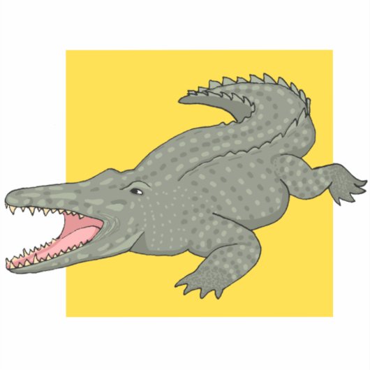 Schattigee Krokodil Sticker (Voorkant)