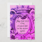 Schattigee kroongepersonaliseerde verjaardagsfeest kaart (Achterkant)