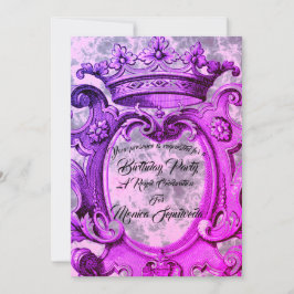 Schattigee kroongepersonaliseerde verjaardagsfeest kaart