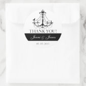 Schattigee kroonluchter bruiloft gunst dank u ronde sticker (Tas)