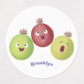 Schattigee kruisbes trio zingen cartoon gepersonal labels (Design 1)