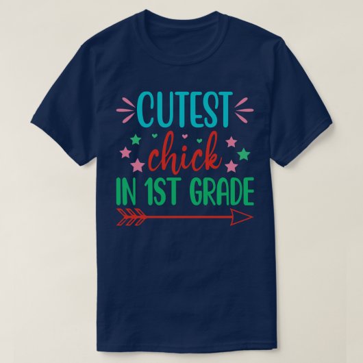Schattigee kuiken in 1e klas t-shirt (Design voorkant)
