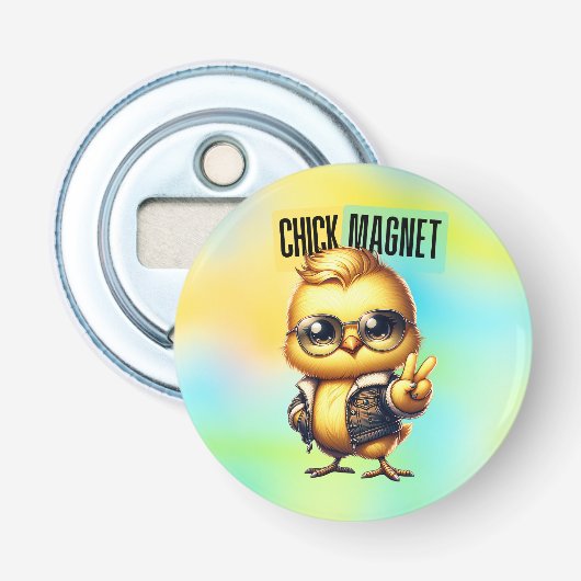 Schattigee kuiken magneet Funny Pasen-54546 Button Flesopener (Voorkant)