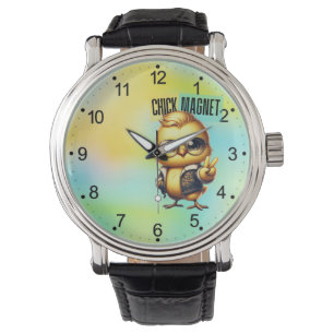 Schattigee kuiken magneet Funny Pasen-54546 Horloge