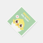 Schattigee kuiken op het punt om Baby shower serve Servet (Hoek)