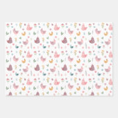 Schattigee kuiken verjaardag inpakpapier vel (Voorkant 3)