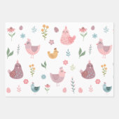 Schattigee kuiken verjaardag inpakpapier vel (Voorkant)