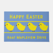 Schattigee kuikens en uw adres op een paasdeurmat deurmat (Voorkant)