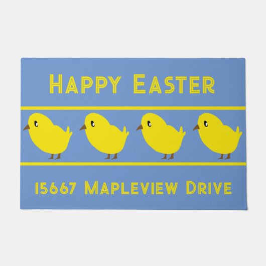 Schattigee kuikens en uw adres op een paasdeurmat deurmat (Voorkant)