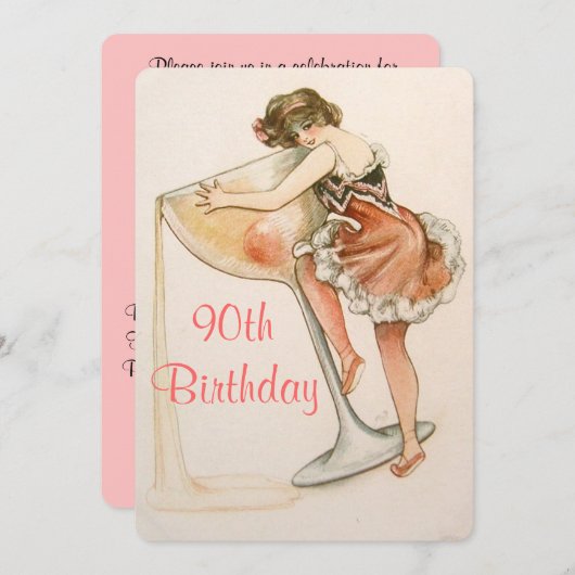 Schattigee, Kunst, 90ste Verjaardagsuitnodiging Kaart (Voorkant / Achterkant)