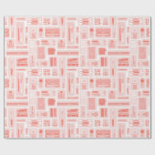 Schattigee kunst levert koraal rood patroon creati cadeaupapier (Vlak)