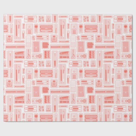 Schattigee kunst levert koraal rood patroon creati cadeaupapier (Vlak)