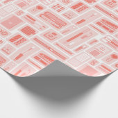 Schattigee kunst levert koraal rood patroon creati cadeaupapier (Hoek)