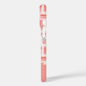 Schattigee kunst levert koraalrood patroonmonogram Case-Mate iPhone case (Achterkant / Links)