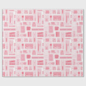 Schattigee kunst levert roze patroon creatief cadeaupapier (Vlak)