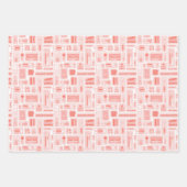 Schattigee Kunst Levert Roze Sinaasappel Rood Patr Inpakpapier Vel (Voorkant 3)