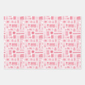 Schattigee Kunst Levert Roze Sinaasappel Rood Patr Inpakpapier Vel (Voorkant)