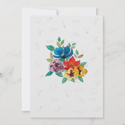 Schattigee Kunst Schilderij Kind Verjaardagsfeestu Kaart (Achterkant)