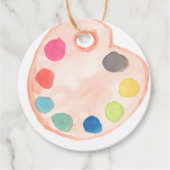 Schattigee kunst schilderij palet kunst verjaardag bedankjes labels (Voorkant)