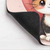 Schattigee kunst van Calico Cat Heart Kawaii Valen Muismat (Hoek)