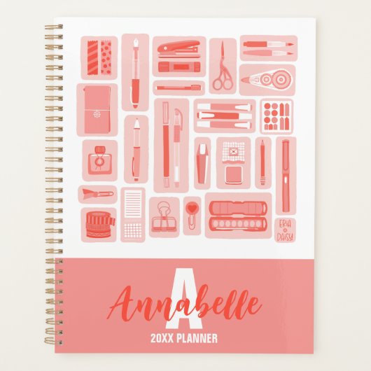 Schattigee kunstbenodigdheden Geïllustreerd Patroo Planner (Voorkant)