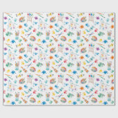 Schattigee Kunstbenodigdheden op wit Cadeaupapier (Vlak)