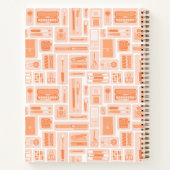 Schattigee kunstbenodigdheden Patroon Perzik Sinaa Notitieboek (Achterkant)