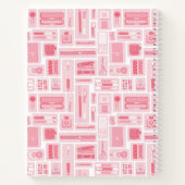 Schattigee kunstbenodigdheden Patroon Roze Monogra Notitieboek (Achterkant)
