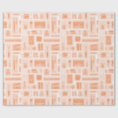 Schattigee kunstbenodigdheden Peach Oranje Pattern Cadeaupapier (Vlak)