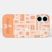 Schattigee kunstbenodigdheden perzik Oranje patroo Case-Mate iPhone Case (Achterkant (horizontaal))