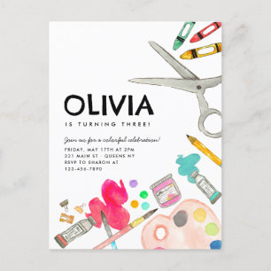 Schattigee Kunstenaar Verf Tekenen Feestschilderij Briefkaart