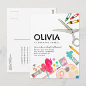 Schattigee Kunstenaar Verf Tekenen Feestschilderij Briefkaart (Voorkant / Achterkant)