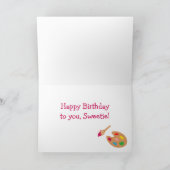 Schattigee kunstenares Meisje Schilderen Gelukkige Kaart (Binnen)