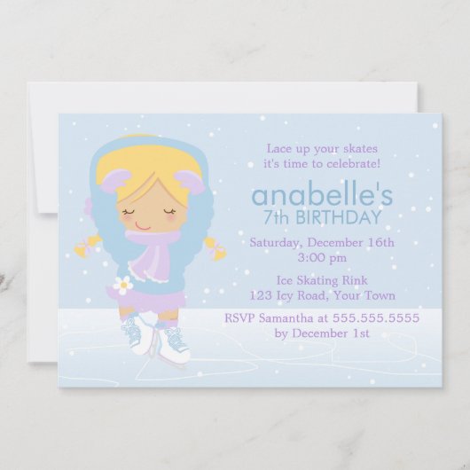 Schattigee kunstschaatser Verjaardag Kaart (Voorkant)