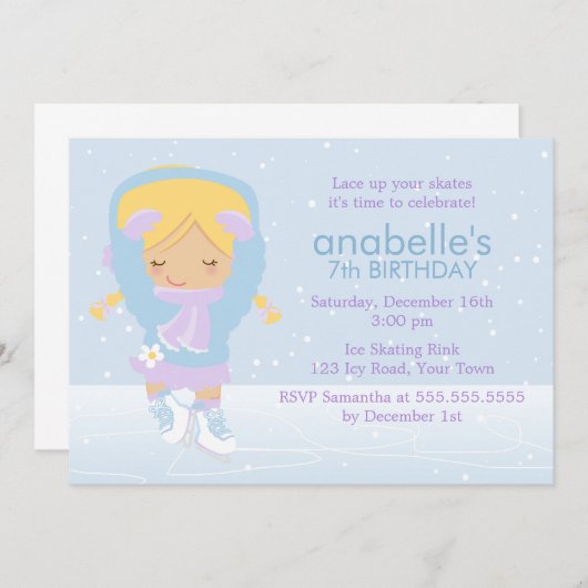Schattigee kunstschaatser Verjaardag Kaart (Voorkant / Achterkant)