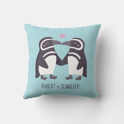 Schattigee kussende pinguïns, partner voor het lev kussen (Achterkant)