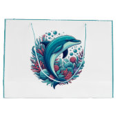 Schattigee, kust/nautische dolfijn groot cadeauzakje (Achterkant)