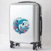 Schattigee, kust/nautische dolfijn sticker (Koffer)