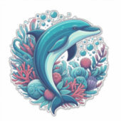 Schattigee, kust/nautische dolfijn sticker (Voorkant)