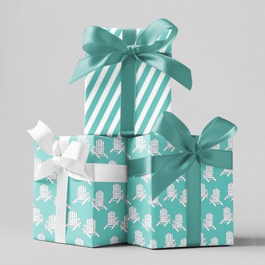 Schattigee kust turquoise Adirondack Stoelpatroon Inpakpapier Vel