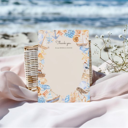 Schattigee kustboten en Zeeen Bedankkaart