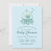 Schattigee kwal Baby shower Kawaii Blue Boy Kaart (Voorkant)
