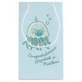 Schattigee kwal Baby shower Kawaii Blue Boy Klein Cadeauzakje (Achterkant)