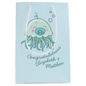 Schattigee kwal Baby shower Kawaii Blue Boy Medium Cadeauzakje (Voorkant)