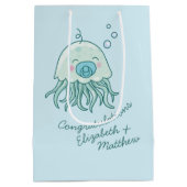 Schattigee kwal Baby shower Kawaii Blue Boy Medium Cadeauzakje (Achterkant)