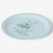 Schattigee kwal Baby shower Kawaii Blue Boy Papieren Bordje (Gekanteld)