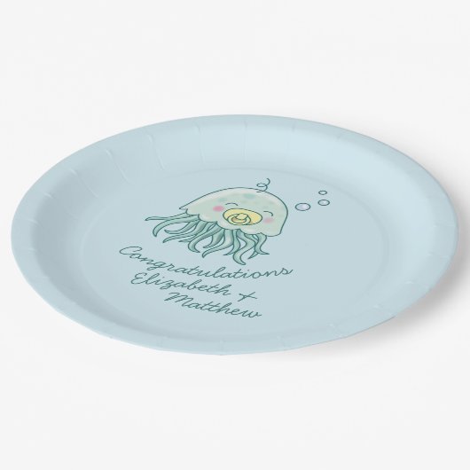 Schattigee kwal Baby shower Kawaii Papieren Bordje (Gekanteld)